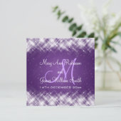 紫色エレガントな結婚式の魅力的な火花 招待状 (スタンド正面)