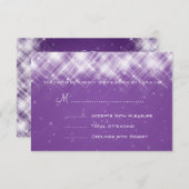 紫色エレガントな結婚RSVPの魅力的な火花 出欠カード (正面/裏面)
