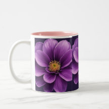 紫色エレガントの花で茶とコーヒーマグプリント