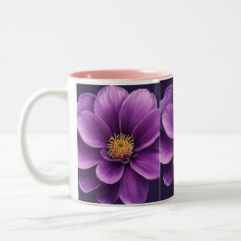 紫色エレガントの花で茶とコーヒーマグプリント ツートーンマグカップ