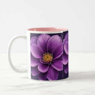 紫色エレガントの花で茶とコーヒーマグプリント ツートーンマグカップ