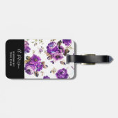 紫色エレガントの花パターン荷物タグ ラゲッジタグ (裏面横)