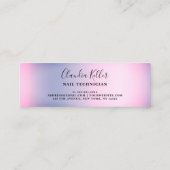 紫色エレガントグリッタードリップ爪、 ネイル スキニー名刺 (裏面)