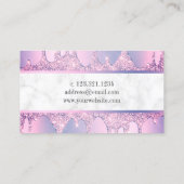 紫色エレガントグリッタードリップ爪、 ネイル 名刺 (裏面)