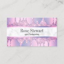 紫色エレガントグリッタードリップ爪、 ネイル