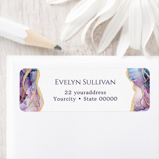 紫色オパール差出人住所ラベル ラベル (インサイチュ)