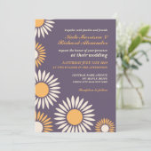 紫色クラシックレトロなひまわりウェディング招待状 招待状 (スタンド正面)