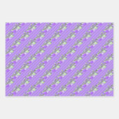 紫色クリスマスツリーのホリデーシーズン ラッピングペーパーシート (正面3)