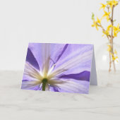 紫色クレマチス-悔やみや弔慰カード カード (黄色い花)