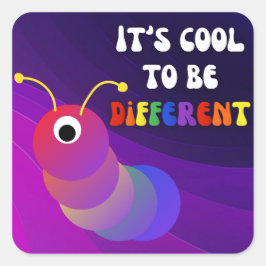 紫色クールの毛虫違うだ スクエアシール