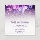 紫色グリッター美しいグラデーションスパフローラ スクエア名刺 (裏面)