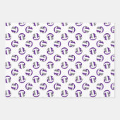 紫色グレー調整カラーバレーボールテーマ ラッピングペーパーシート (正面3)