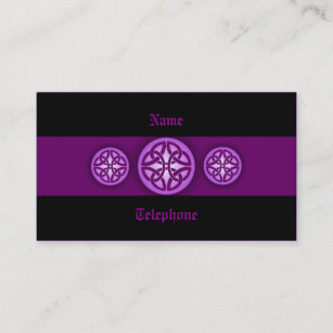 紫色ケルト族のプロフィールカード-および黒4 名刺