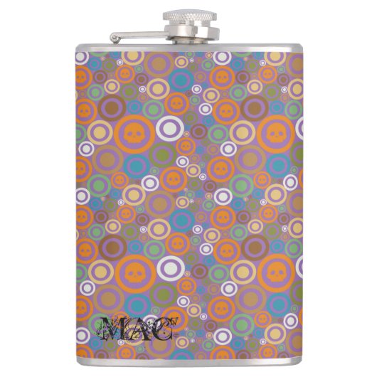 紫色コンテンポラリーなスカル フラスク (正面)