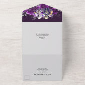 紫色ゴシック骨格フローラスカル死部 オールインワン招待状 (外側)