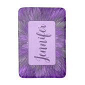 紫色サイケデリックの花抽象芸術のフラクタル名 バスマット (正面縦)