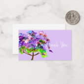 紫色ジャカランダの木の水彩画アート ノートカード (正面/裏面インサイチュ)