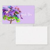紫色ジャカランダの木の水彩画アート ノートカード (正面/裏面)