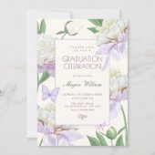 紫色スミレの花園 卒業式 招待状 (正面)