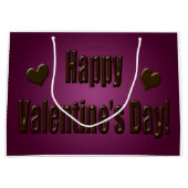 紫色チョコレート幸せなバレンタイン ラージペーパーバッグ (正面)