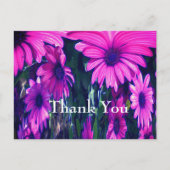 紫色デイジー抽象花模様の感謝カード ポストカード (正面)