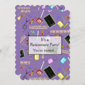 紫色ナースの退職のパーティの招待状 招待状 (正面/裏面)