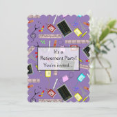 紫色ナースの退職のパーティの招待状 招待状 (スタンド正面)