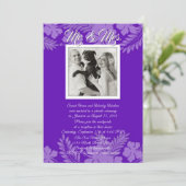 紫色ハイビスカスの葉の写真 受付のみ 招待状 (スタンド正面)