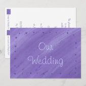 紫色ハートのブレンド紫色の結婚式招待状 招待状 (正面/裏面)