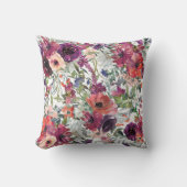 紫色バイオレットピンクフローラメドレパターン クッション (正面)