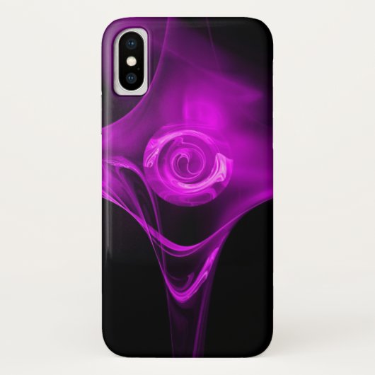 紫色バイオレットフラクタルバラ Case-Mate iPhoneケース (裏面)