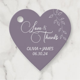 紫色バイオレット植物性心型メッセージカード フェイバータグ