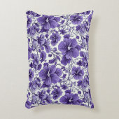 紫色バイオレット花植物花柄 アクセントクッション (正面(垂直))