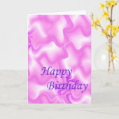 紫色パターン誕生日 カード (黄色い花)