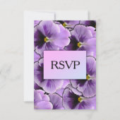 紫色パンジー RSVP カード（料理の選択肢付き） (裏面)
