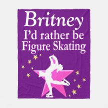 紫色パーソナライズされた姿スケートで滑る毛布