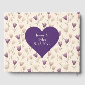 紫色パーソナライズされた植物写真結婚ズ ゲストブック (裏面)