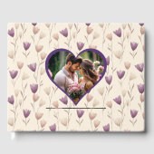 紫色パーソナライズされた植物写真結婚ズ ゲストブック (正面)