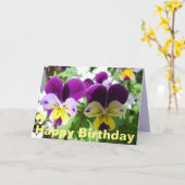 紫色ビオラ パンジー かわいい花 花のカード カード (黄色い花)