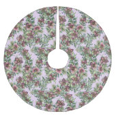 紫色ビクトリアンのヘレボア花 ブラッシュドポリエステルツリースカート (正面)