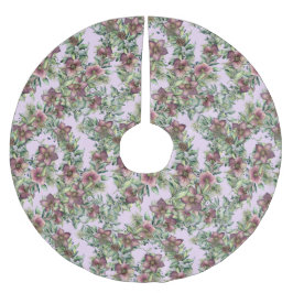 紫色ビクトリアンのヘレボア花 ブラッシュドポリエステルツリースカート