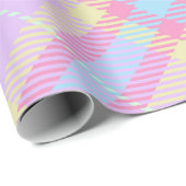 紫色ピンク黄色の格子模様 ラッピングペーパー (ロールコーナー)
