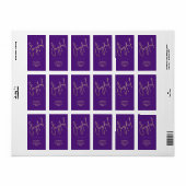 紫色フェイクの折り返し金箔 ラベル (フルシート)