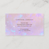 紫色フェイクの石の上に蜂の巣状のハニカム金ゴールド箔 名刺 (裏面)