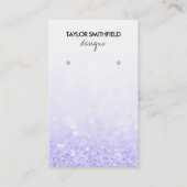 紫色フェイクグリッターイヤリングディスプレイ 名刺 (正面)