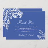 紫色フローラグラフィッモダンク葬儀悔やみや弔慰 サンキューカード (正面/裏面)