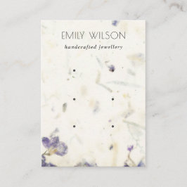 紫色フローラ手作り紙テクスチャ3イヤリング 名刺