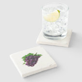 紫色ブドウ酒用ブドウ ストーンコースター (横)