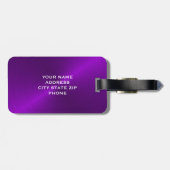 紫色ブラシ仕上げメタリックモノグラムイニシャル ラゲッジタグ (裏面横)