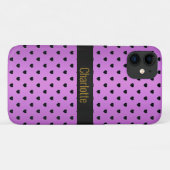 紫色ブラックハートパターンIPHONEカスタマイズ可能 Case-Mate iPhoneケース (裏面(横))